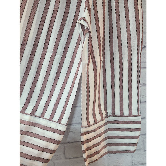 Planet Gold Paper Bag Gaucho Capri Pants Juniors Small Striped Wide Leg Cotton - Picture 3 of 4